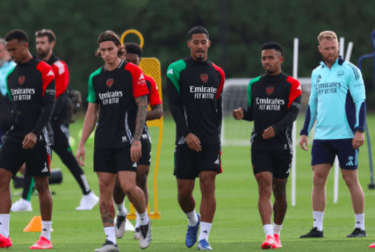 Images: Arsenal train ahead of Atalanta clash as duo return